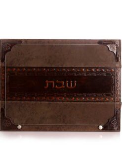 מגש לחלות - דגם רצועת עור  גוון חום