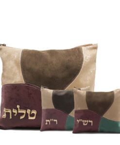 סט טלית ותפילין  רש"י ור"ת  - דגם טלאים גוון זהב