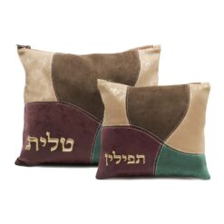 סט נרתיק טלית ותפילין דגם טלאים גוון זהב